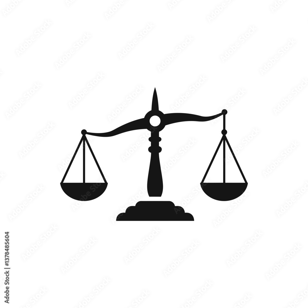 Scales vector icon. Libra icon isolated on white background Scales vector icon. Libra icon isolated on white background