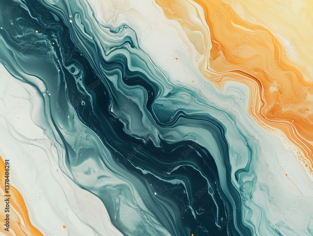Abstract blue and orange marble texture background Abstract blue and orange marble texture background
