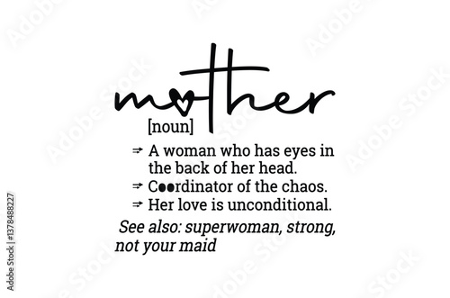 Mother Definition svg, Mothers Day svg, Mothers Day T Shirt design bundle, mom retro vintage style Vector Illustration, mommy Typography T Shirt Quotes, Cut File Cricut, Mama Hand drawn lettering, eps