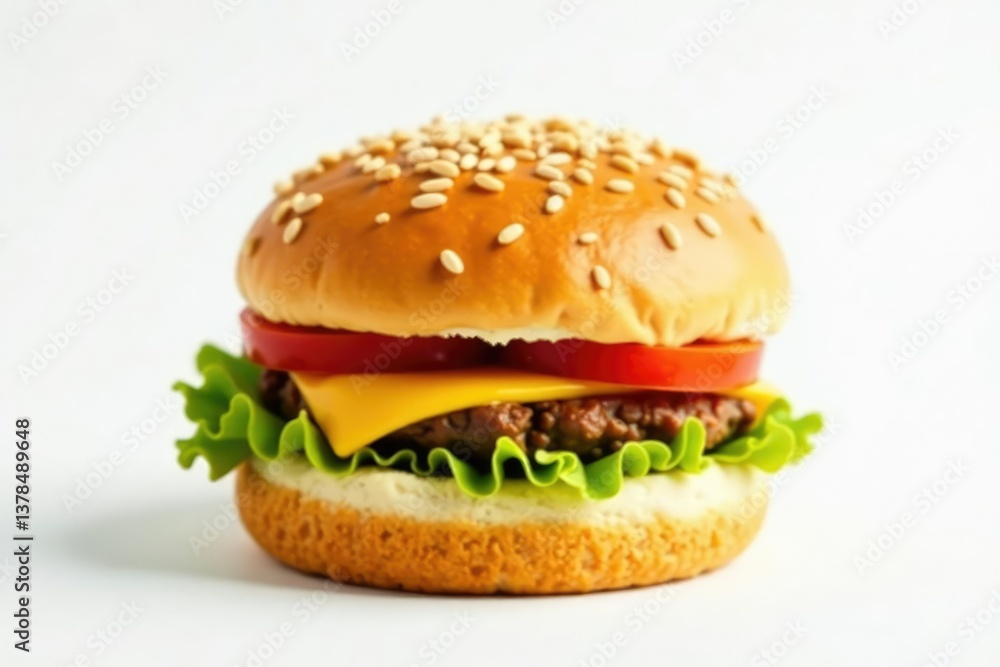 Sesame seed topped bun, crisp exterior, soft inside, white backdrop , bread, snack Sesame seed topped bun, crisp exterior, soft inside, white backdrop , bread, snack