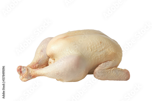 Whole Raw Chicken with white background