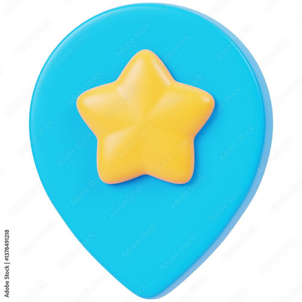 Favorite Location 3D Icon Illustration Favorite Location 3D Icon Illustration