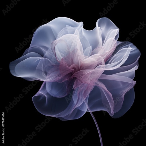 Abstract smoke of lotus purple inflorescence fragility.