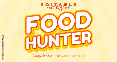 Food hunter Editable Text Effect, Font Style on graphic style