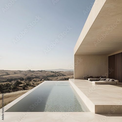 Breathtaking disappearing water edge swimming pool where water appears flow into horizon no visible boundary seamless infinity edge enhances illusion of endless water framed sleek modern architecture