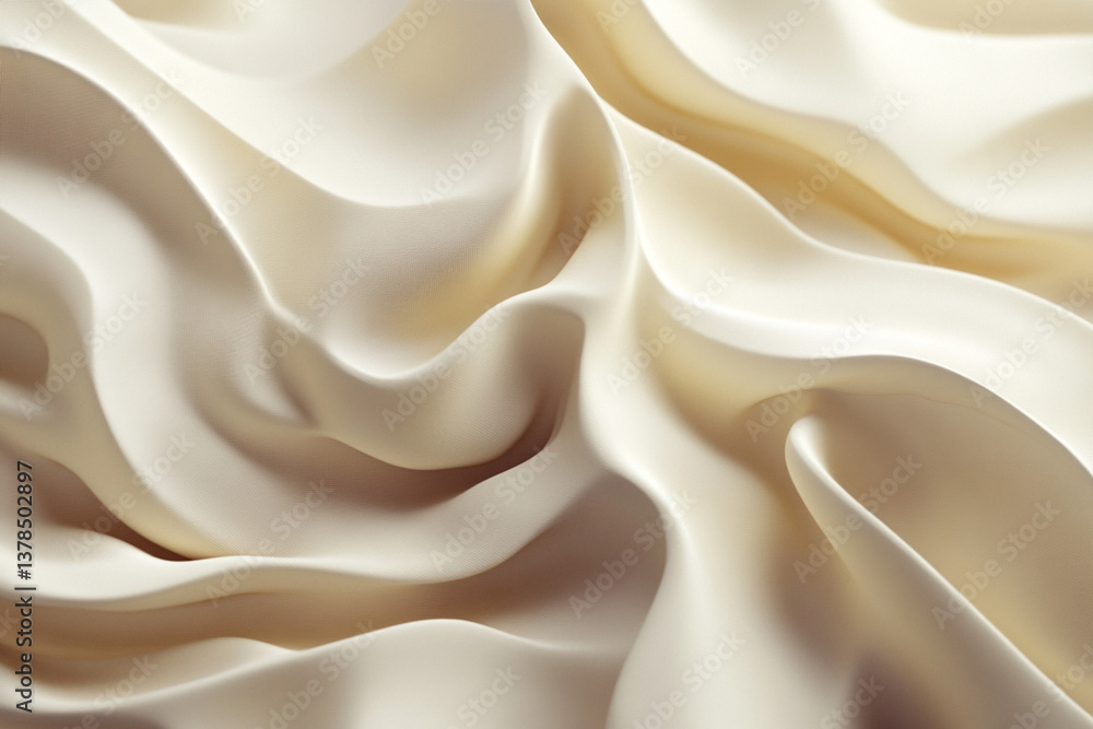 Fototapeta premium Elegant ivory fabric waves creating smooth flowing texture concept, background