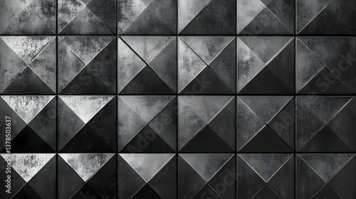 Wallpaper Mural Abstract geometric background with textured black metal panels for modern design projects Torontodigital.ca