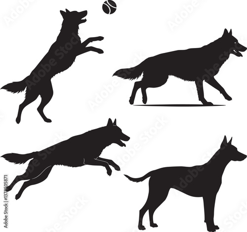  luna dog image silhouette vector