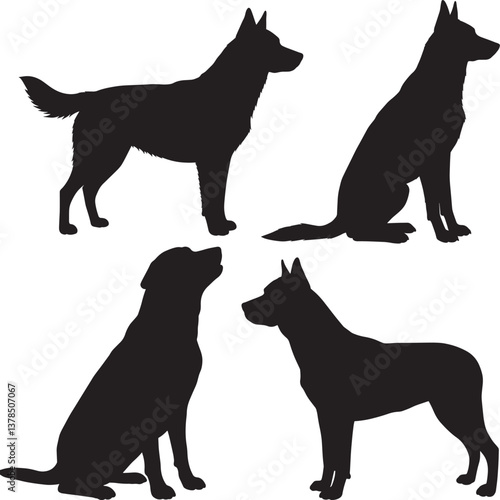  luna dog image silhouette vector