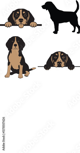 baby luna dog image silhouette vector