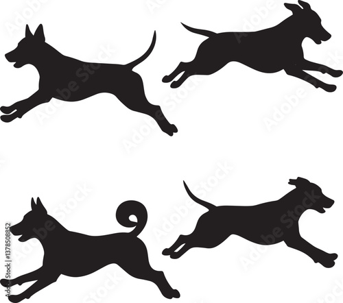  luna dog image silhouette vector