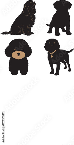 baby luna dog image silhouette vector