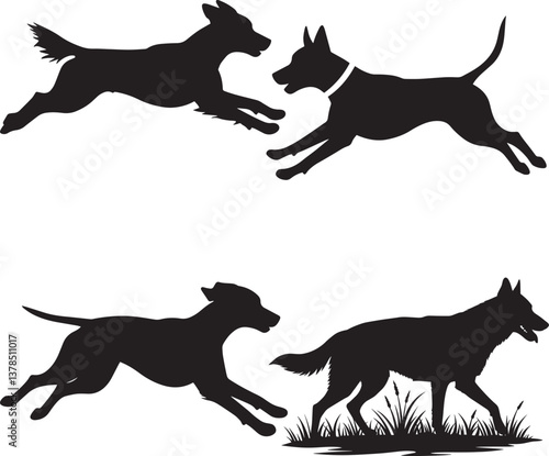  luna dog image silhouette vector