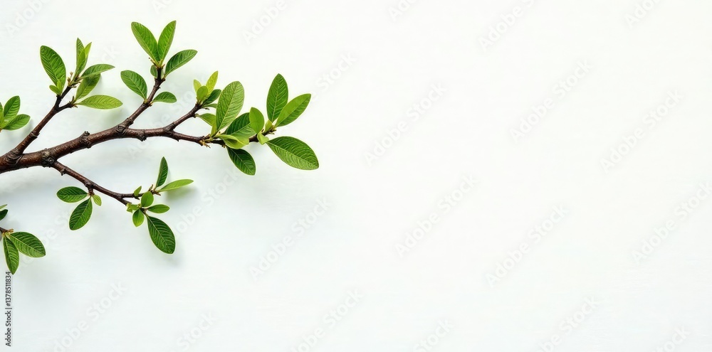 Obraz premium Isolated tree branches on white background with subtle texture, white, simple