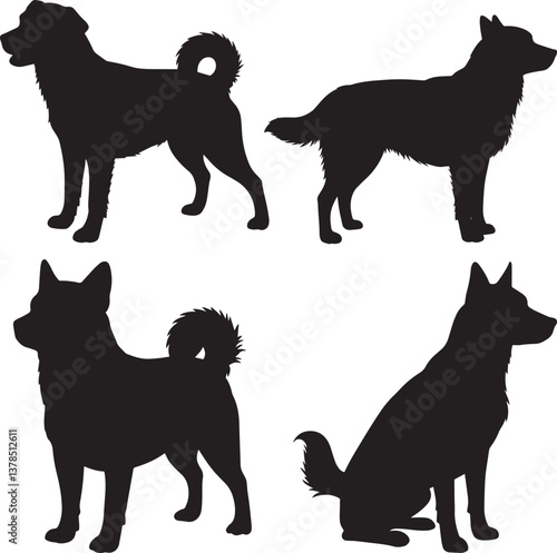 luna dog image silhouette vector
