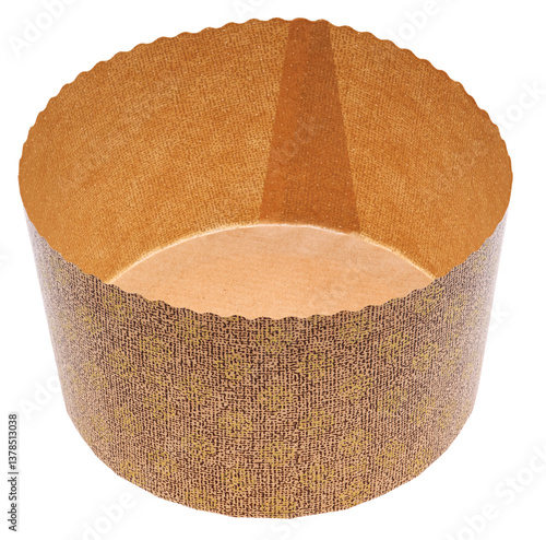 Panettone paper baking form isolated over white background