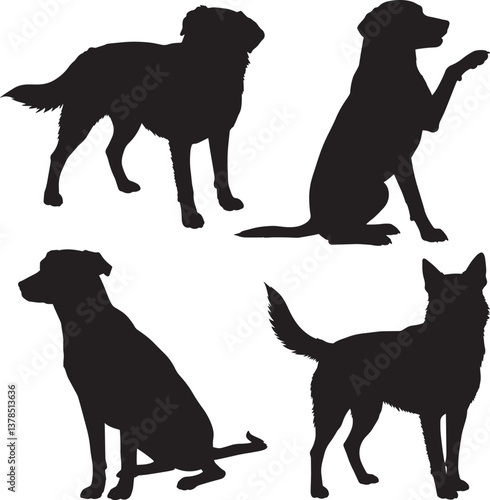  luna dog image silhouette vector
