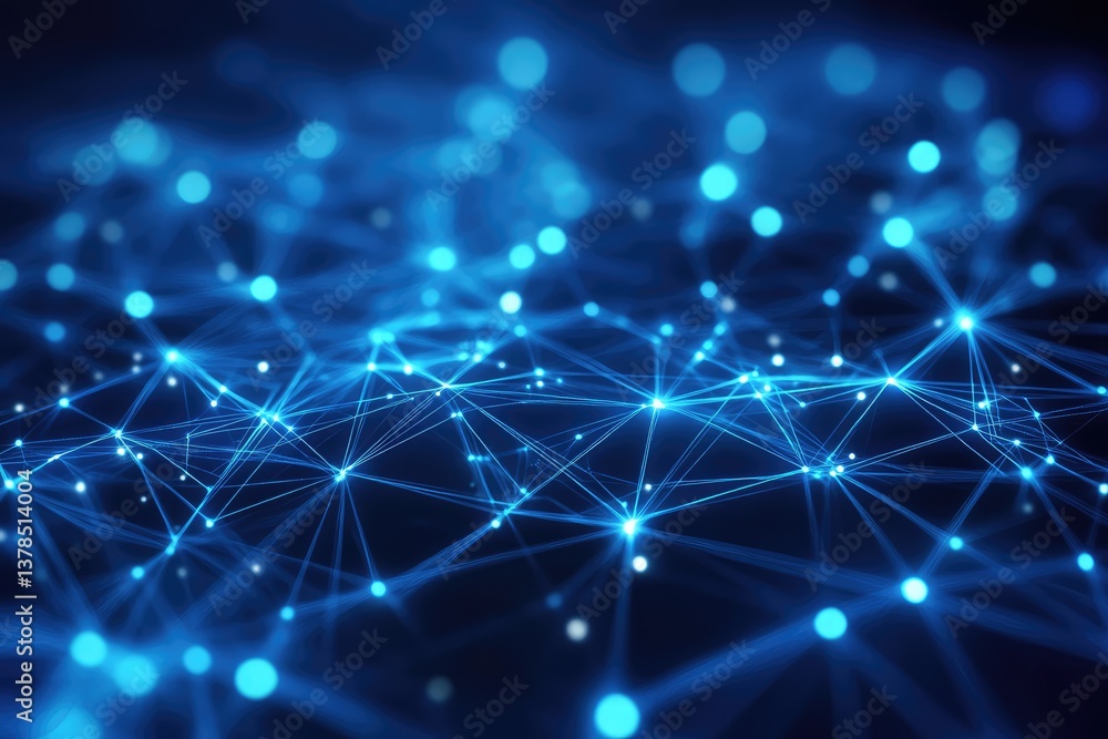 Blue network. AI generated illustration. Blue network. AI generated illustration.
