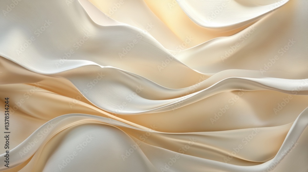 Fototapeta premium Abstract minimalist texture, smooth flowing waves, soft pastel tones, silky surface, natural lighting