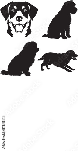  luna dog image silhouette vector