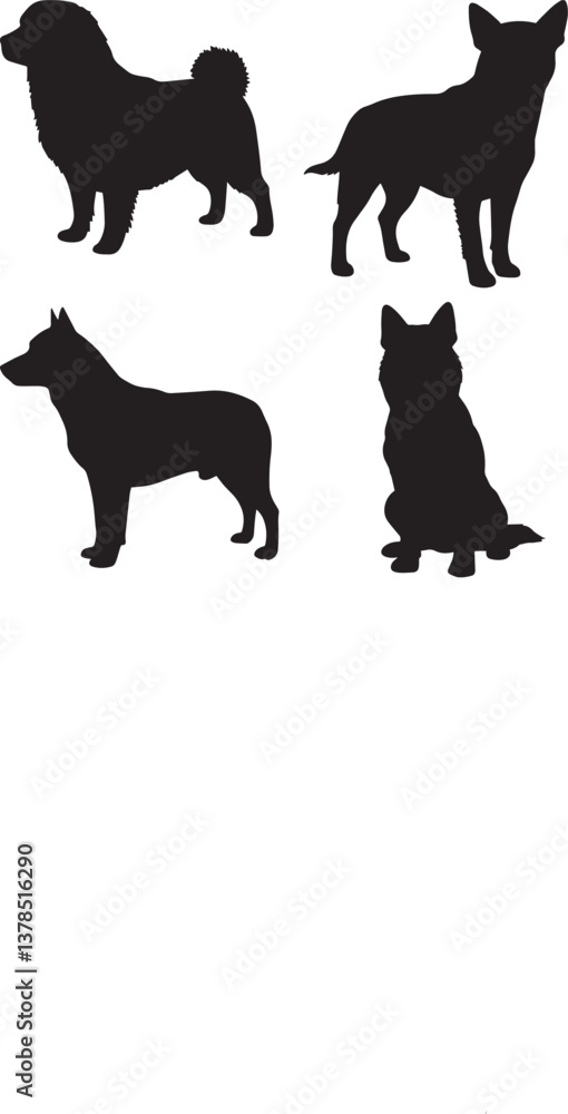 Naklejka premium luna dog image silhouette vector
