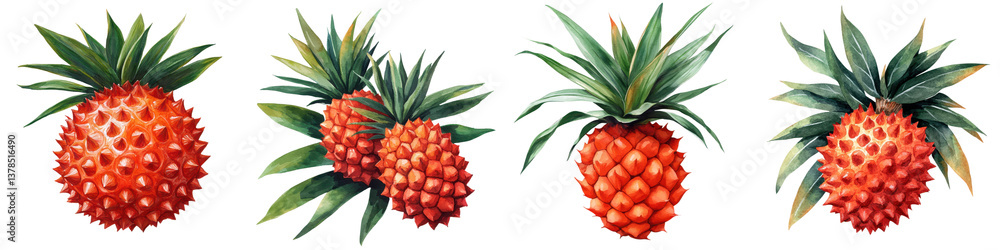 Obraz premium Tropical coastal plant with wild pandan fruit