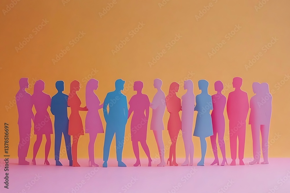 Colorful People Standing Together Unity Graphic Colorful People Standing Together Unity Graphic