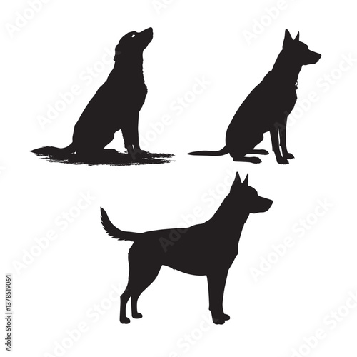 luna dog image silhouette vector