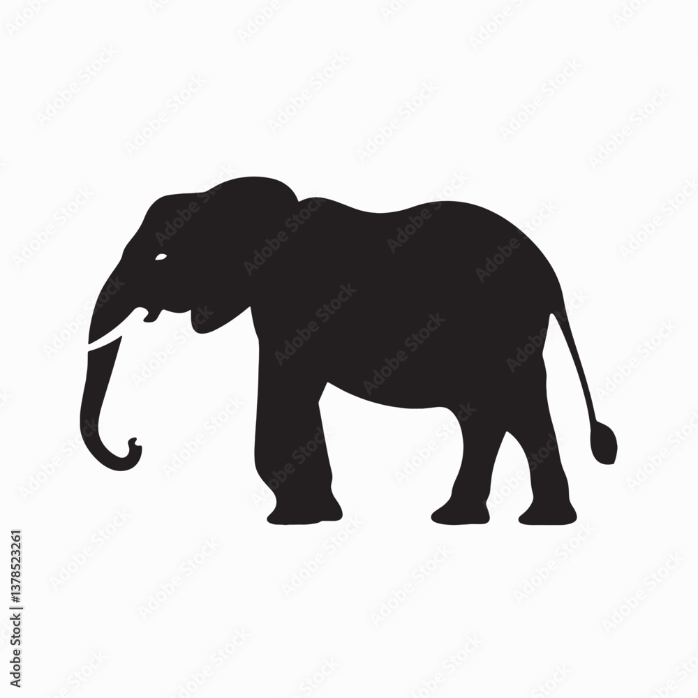 Elephant vector silhouette illustration walking in the wild Elephant vector silhouette illustration walking in the wild