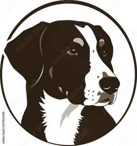  luna head dog image silhouette vector