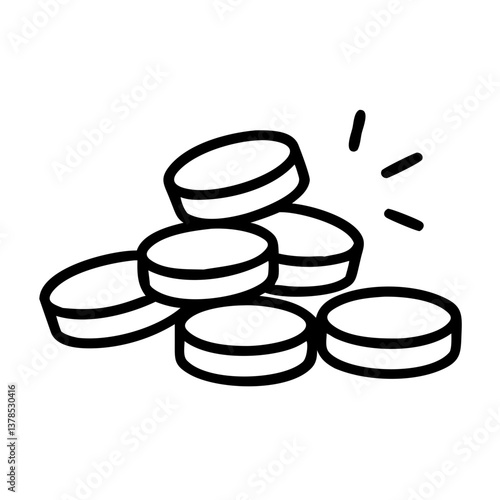 Stack of coins in clean lines representing finance  