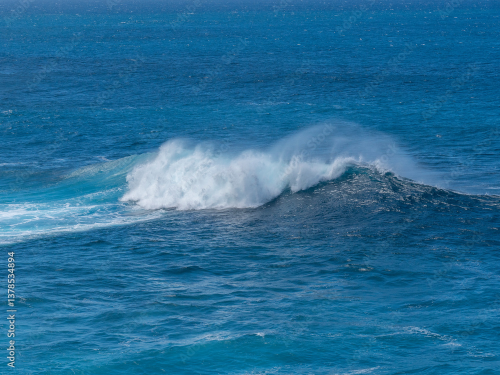 Powerful wave in the Atlantic off the north coast of Madeira. Powerful wave in the Atlantic off the north coast of Madeira.