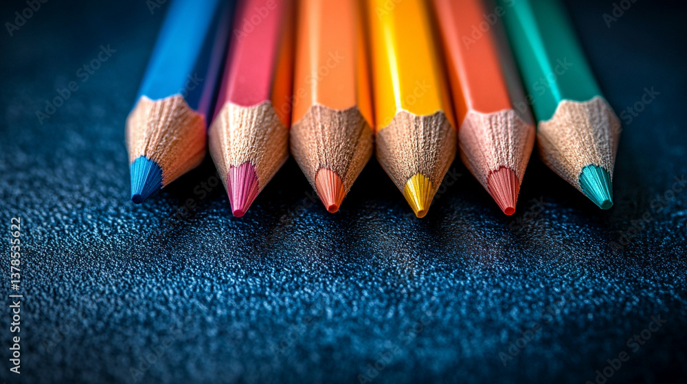 A colorful pencil placed on a wooden table with ample space for text, symbolizing the back-to-school season. Ideal for modern advertising with a focus on education and creativity. A colorful pencil placed on a wooden table with ample space for text, symbolizing the back-to-school season. Ideal for modern advertising with a focus on education and creativity.