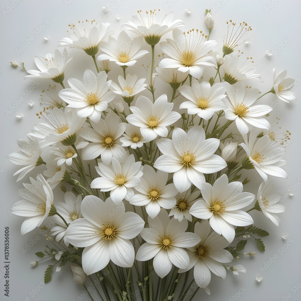 Fototapeta premium white flowers on a white background