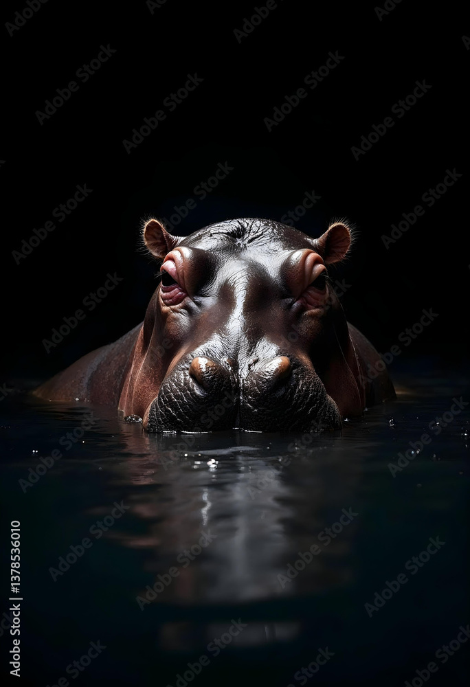 Fototapeta premium hippopotamus with water