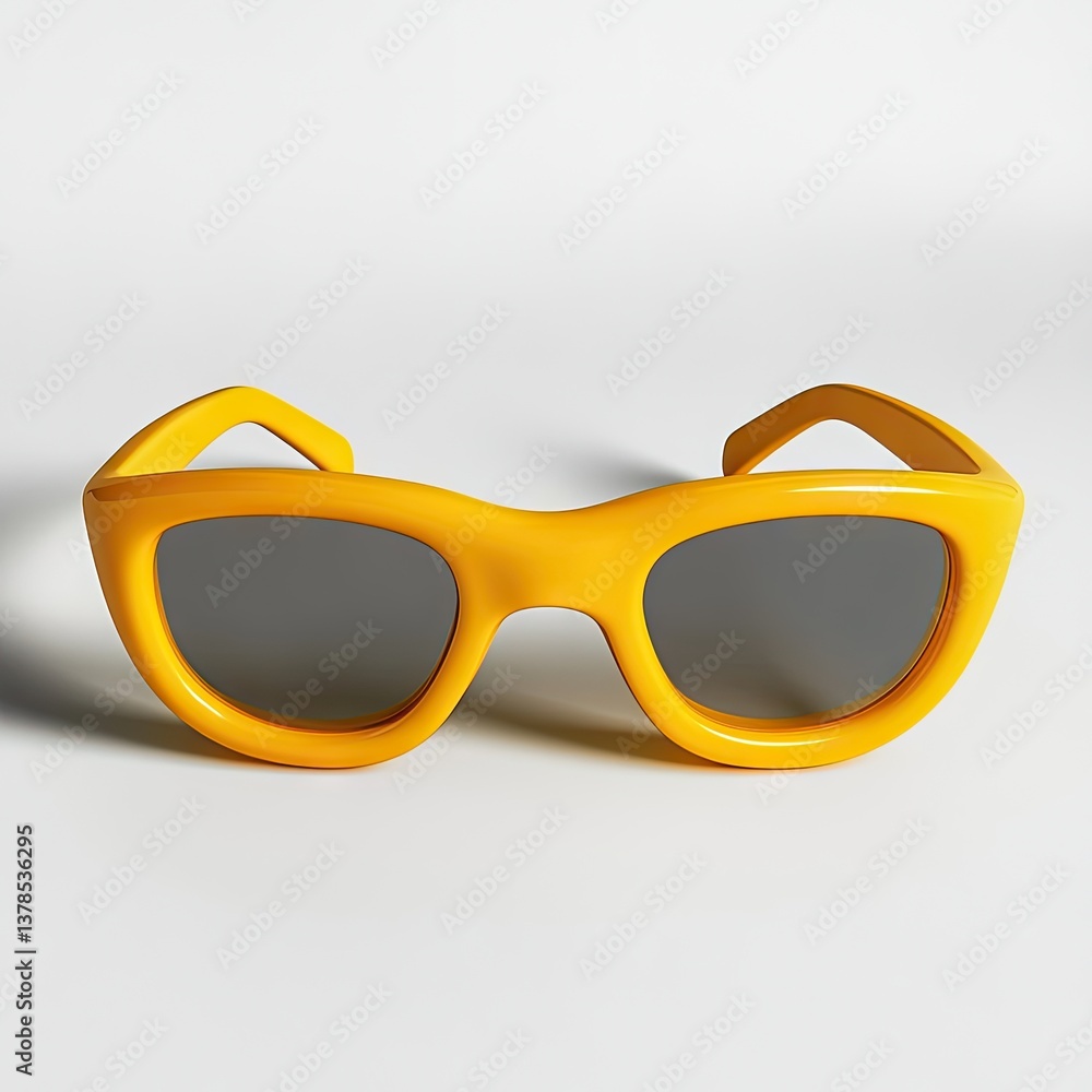 Fototapeta premium Bright yellow plastic sunglasses