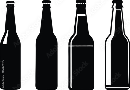 Beer Bottles Silhouettes