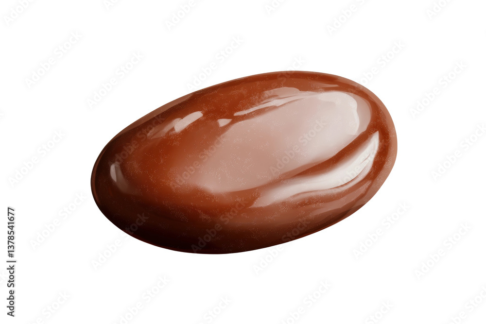 Close-up of shiny brown jelly bean candy against black background, cut out Close-up of shiny brown jelly bean candy against black background, cut out