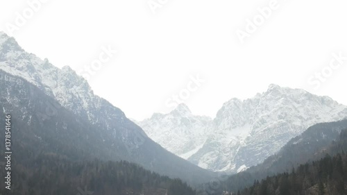 Aerial view of Slovenian Alpes