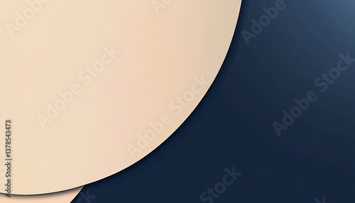 Abstract background with elegant curve design in beige and navy blue for presentation