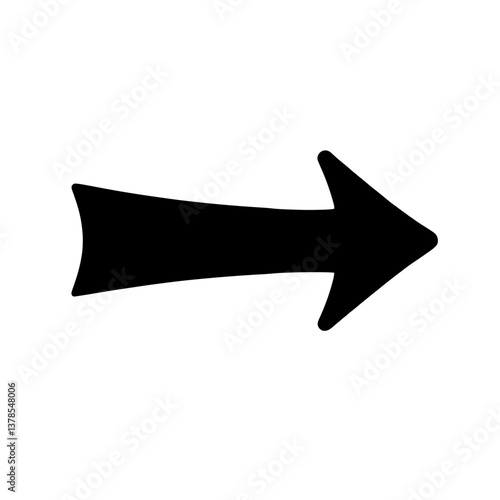 фотографія Minimalist black silhouette of a directional arrow pointing right