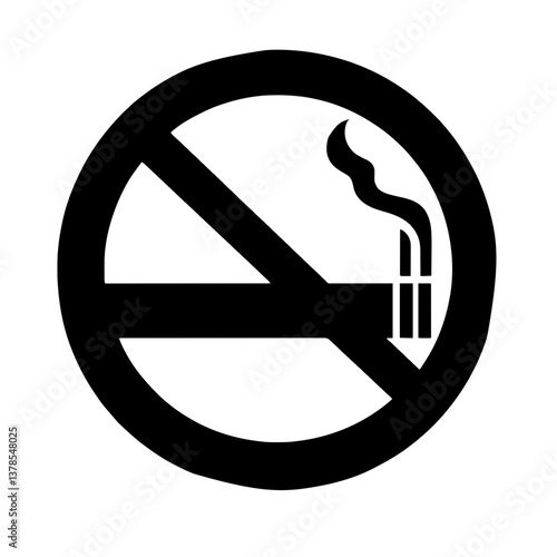 Minimalist black silhouette of no smoking symbol representing smoking restrictions
