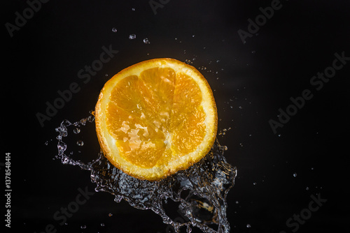 orange slice on a dark