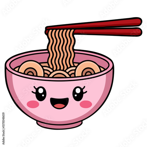 cute noodles vector