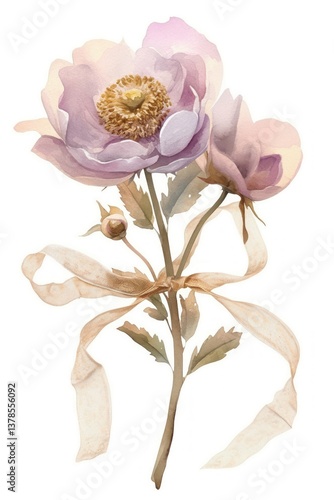 Delicate watercolor flower illustration