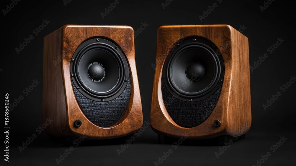 Fototapeta premium High-quality wooden speakers