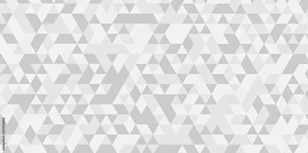 Fototapeta premium Seamless geometric pattern square shapes low polygon backdrop background. Abstract geometric wall tile and metal cube background triangle wallpaper. Gray and white polygonal background.