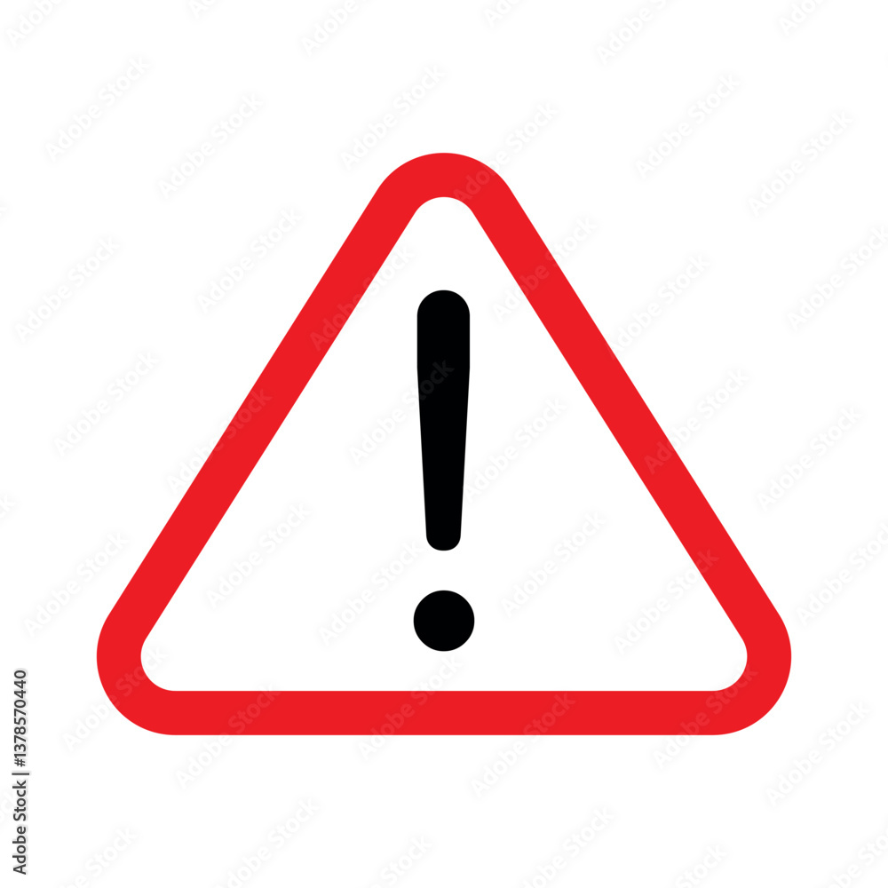 Caution Warning Vector Sign on White Background. Alarm, Exclamation Mark, Attention Icon Flat Design. Caution Warning Vector Sign on White Background. Alarm, Exclamation Mark, Attention Icon Flat Design.