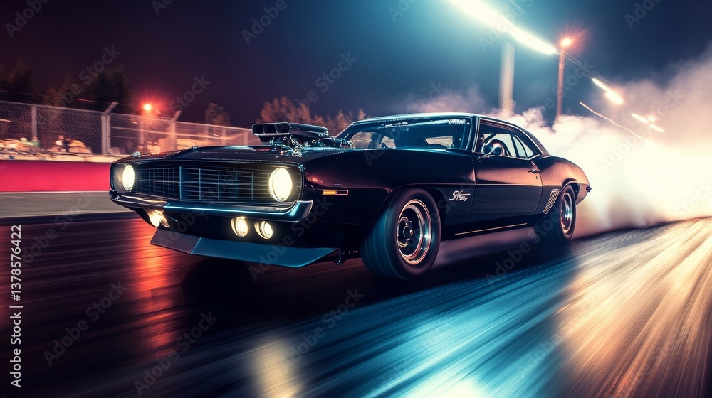 A classic muscle car modified for professional drag racing, showcasing raw power and speed, A classic muscle car modified for professional drag racing, showcasing raw power and speed,