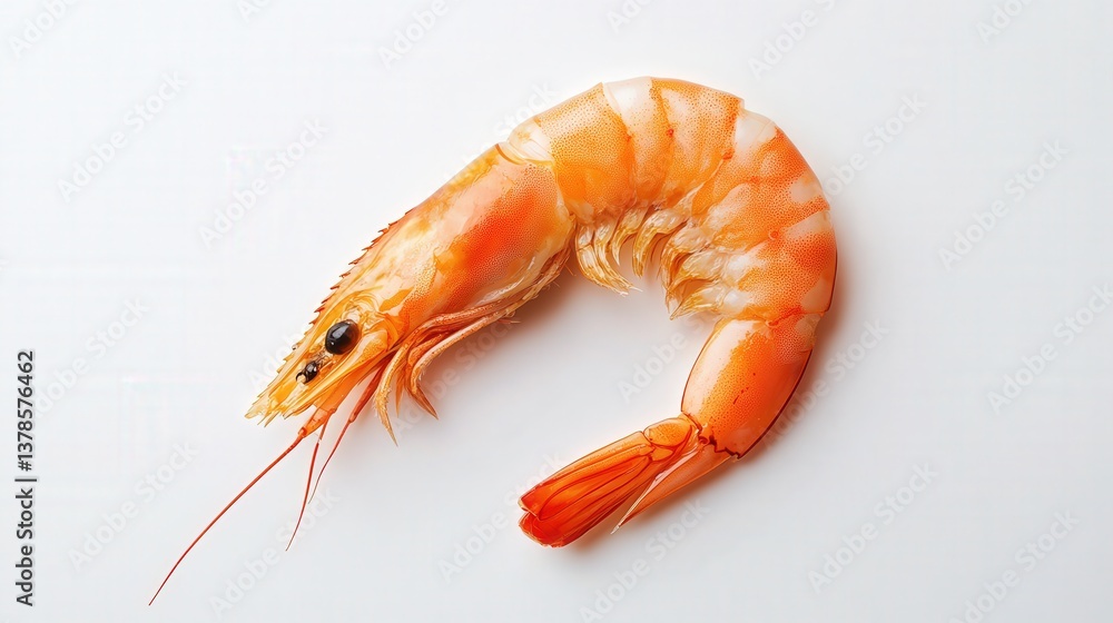 Tempura shrimp served on a minimalist white background, showcasing its crunchy exterior and tender interior. Tempura shrimp served on a minimalist white background, showcasing its crunchy exterior and tender interior.